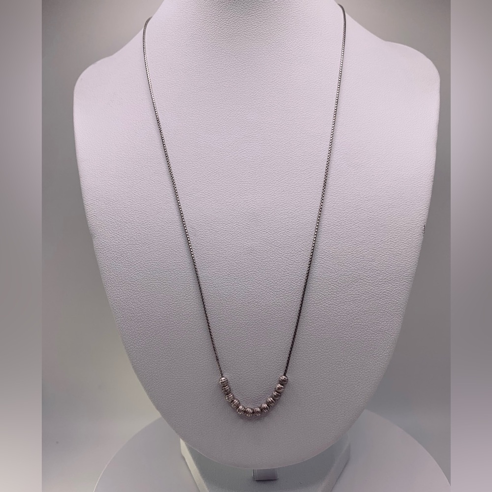 Silpada Sterling Silver TREVI FOUNTAIN Diamond Cut Bead 18” w/2” Ext Necklace